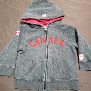Hudson's Bay Hoodie Canadian Olympics Canada Zip Up Sweater Size 18-24 Months